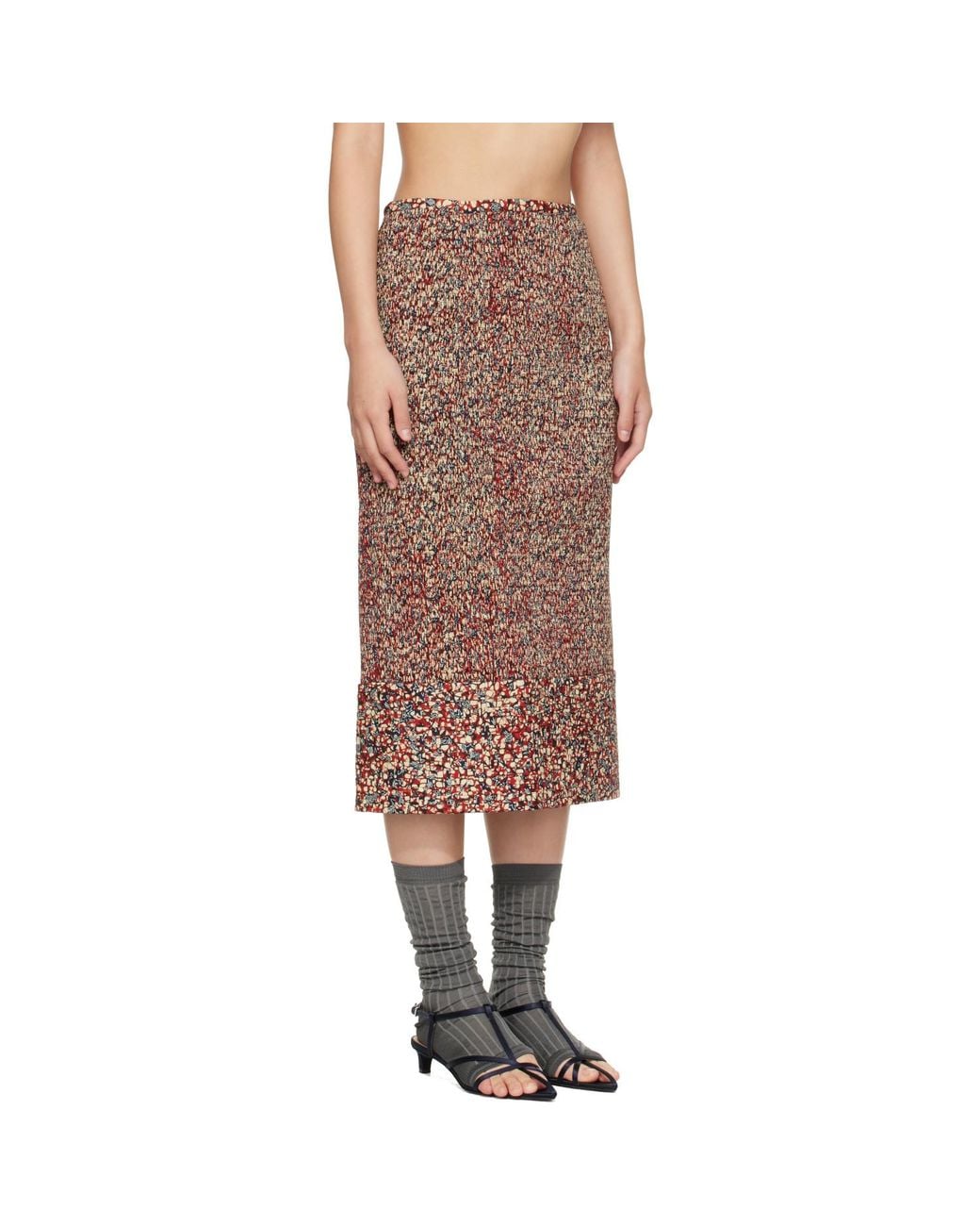 Super Yaya Brown Marie Saam Midi Skirt