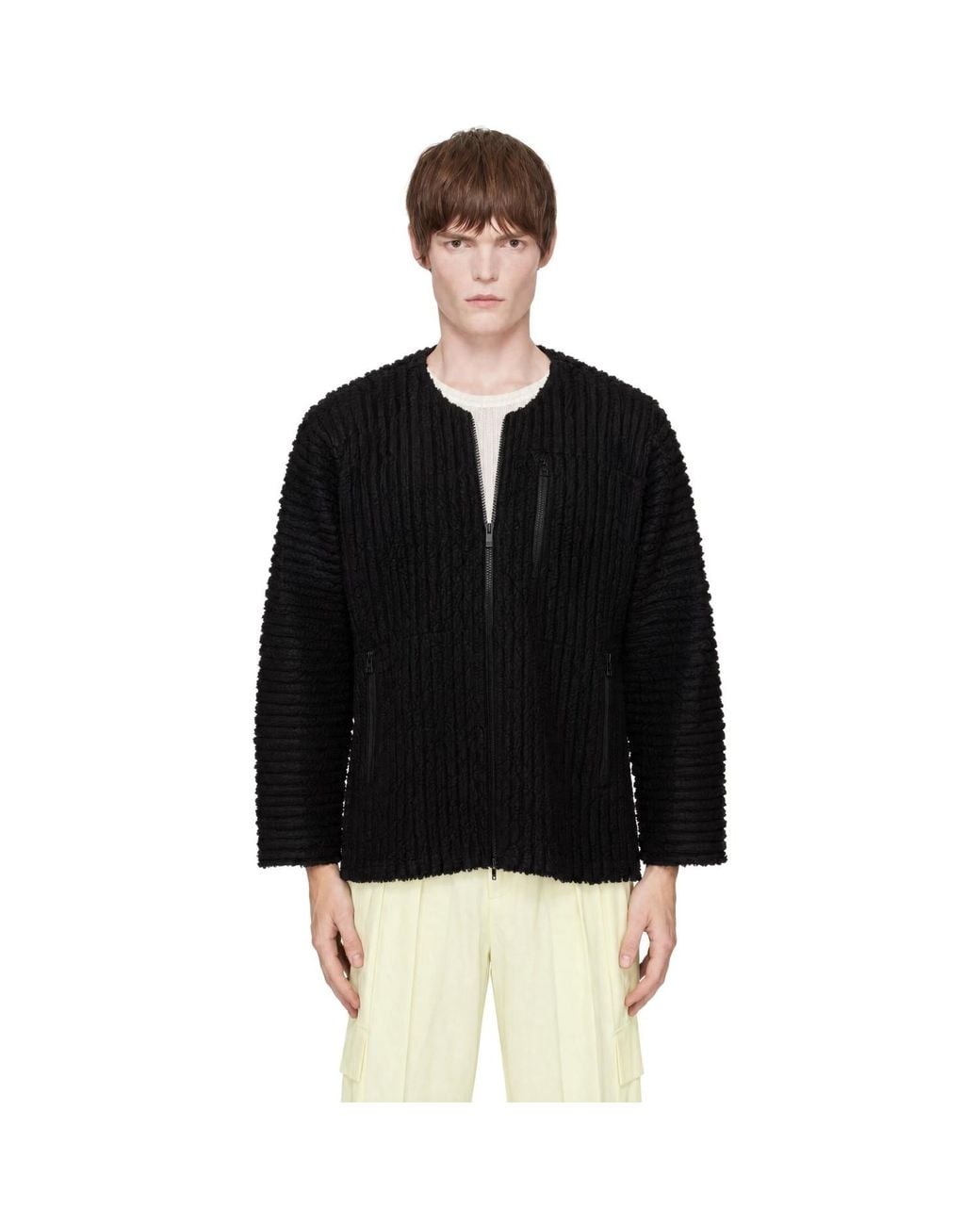 Homme Plissé Issey Miyake Black Fleece Pleats October Blouson Jacket for men