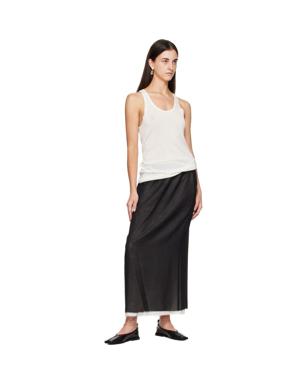 Jil Sander Black Ring Ballerina Flats