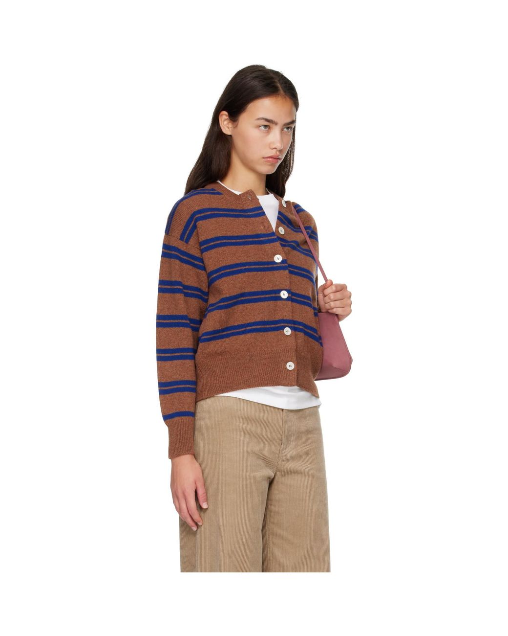 &Daughter Red Ada Crewneck Cardigan
