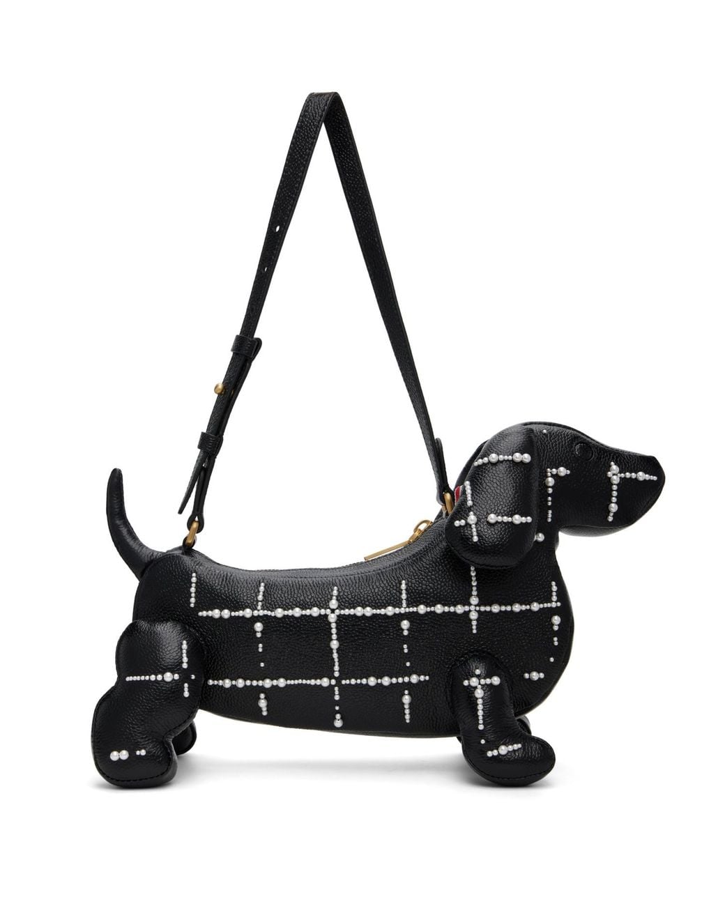 Thom Browne Black Windowpane Pearl Baby Hector Bag