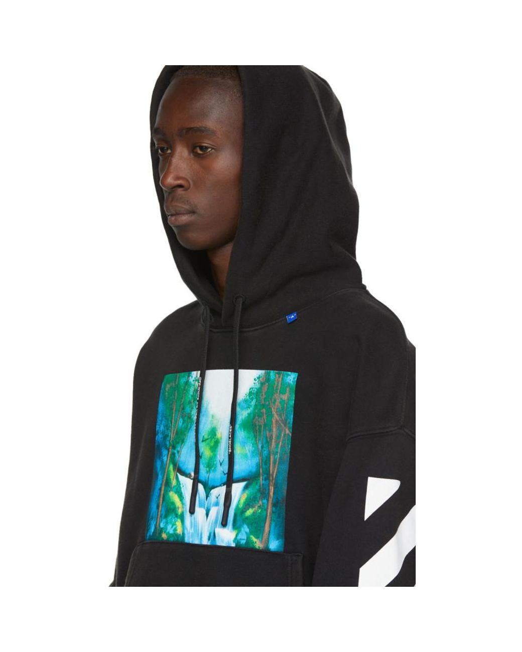 Off-White c/o Virgil Abloh Cotton Black And Multicolor Waterfall Hoodie for  Men | Lyst