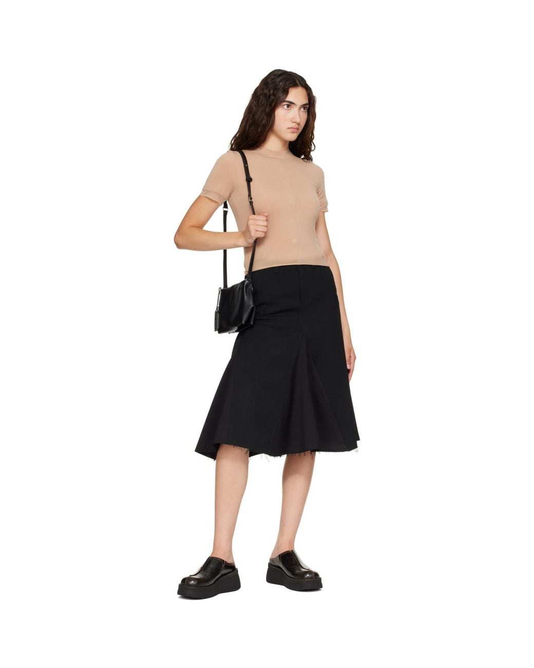 Miista Black Mego Mule Flats