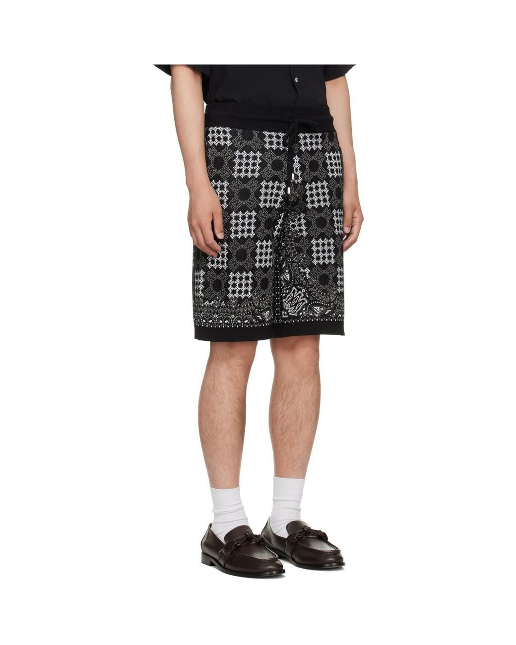 Amiri Black Quad Checker Track Shorts for men