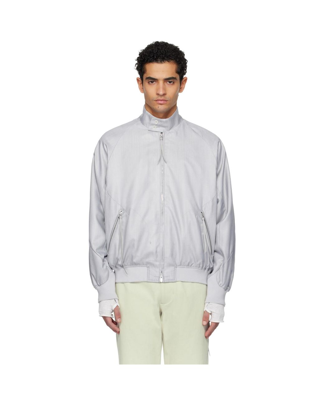 Post Archive Faction PAF Gray Opening Bomber Jacket for men