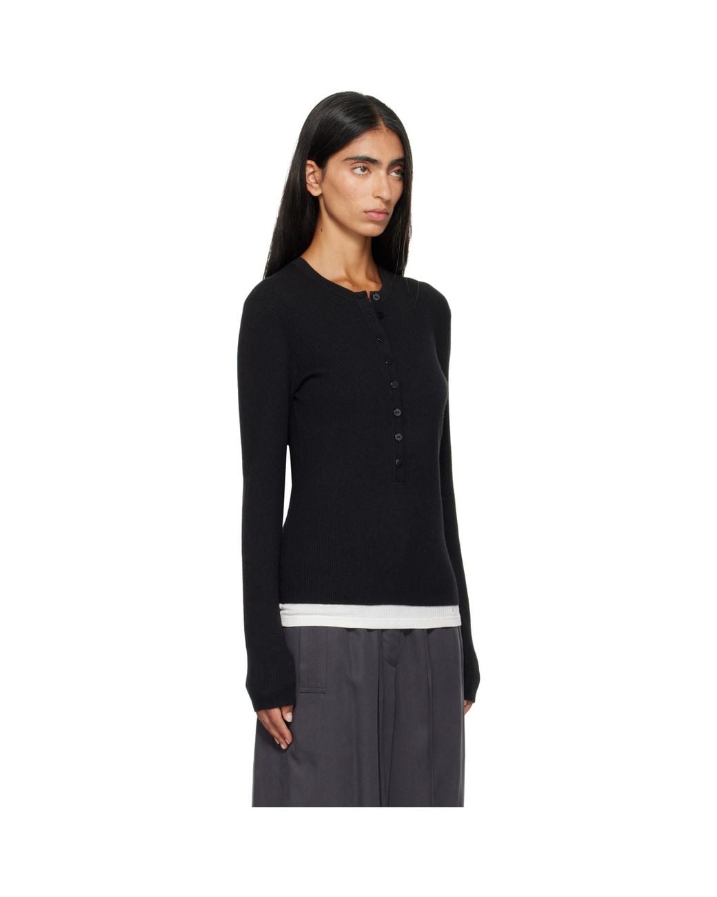 Lisa Yang Black Airi Henley