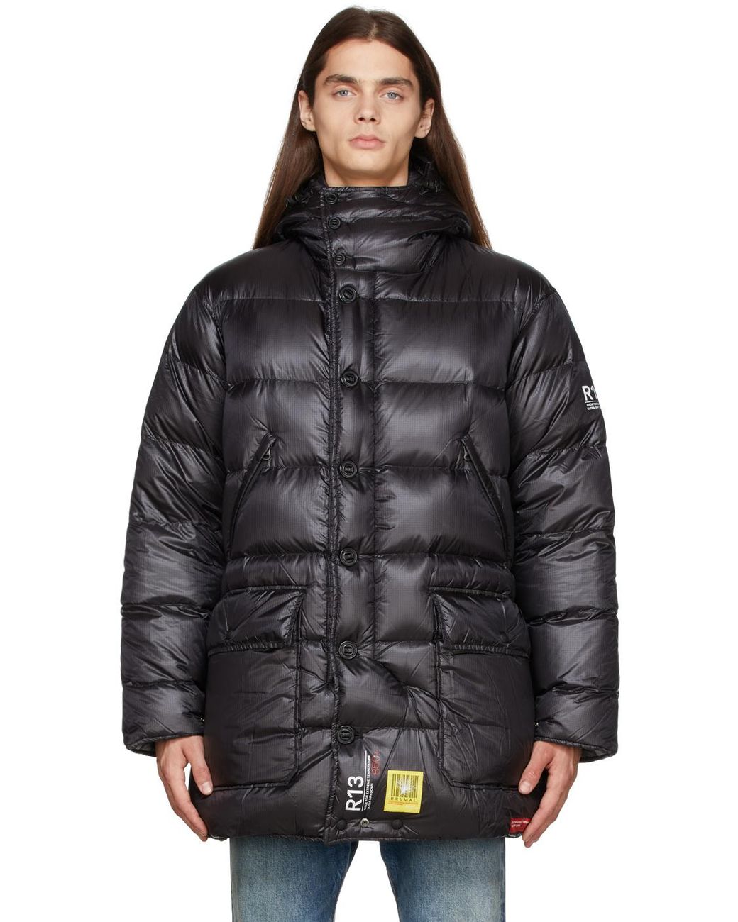 R13 Synthetic Down Brumal Edition Padded Coat in Black for Men | Lyst