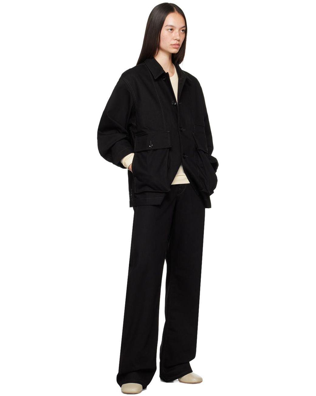 Lemaire ボクシー デニムジャケット ブラック | Lyst Lemaire ボクシー デニムジャケット ブラック | Lyst