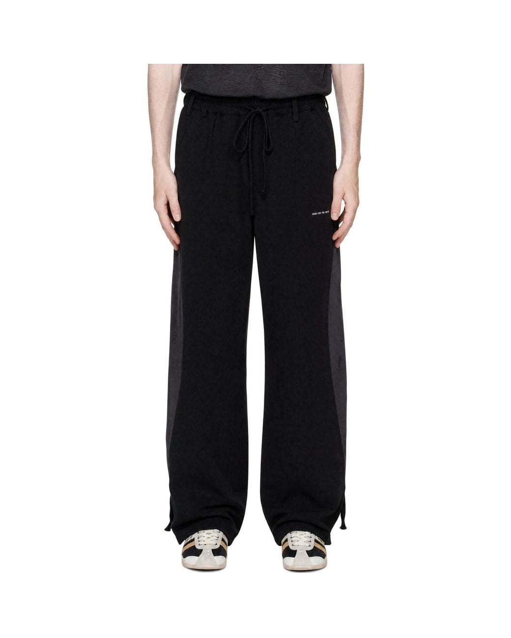 Song For The Mute Black Poly Gab Tear Drop Sweatpants for men