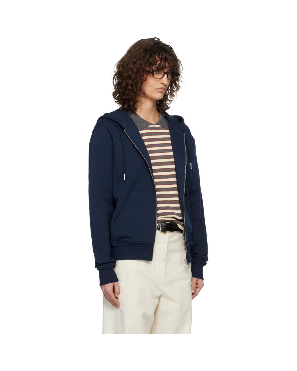 AMI Blue Ami De Coeur Zipped Hoodie