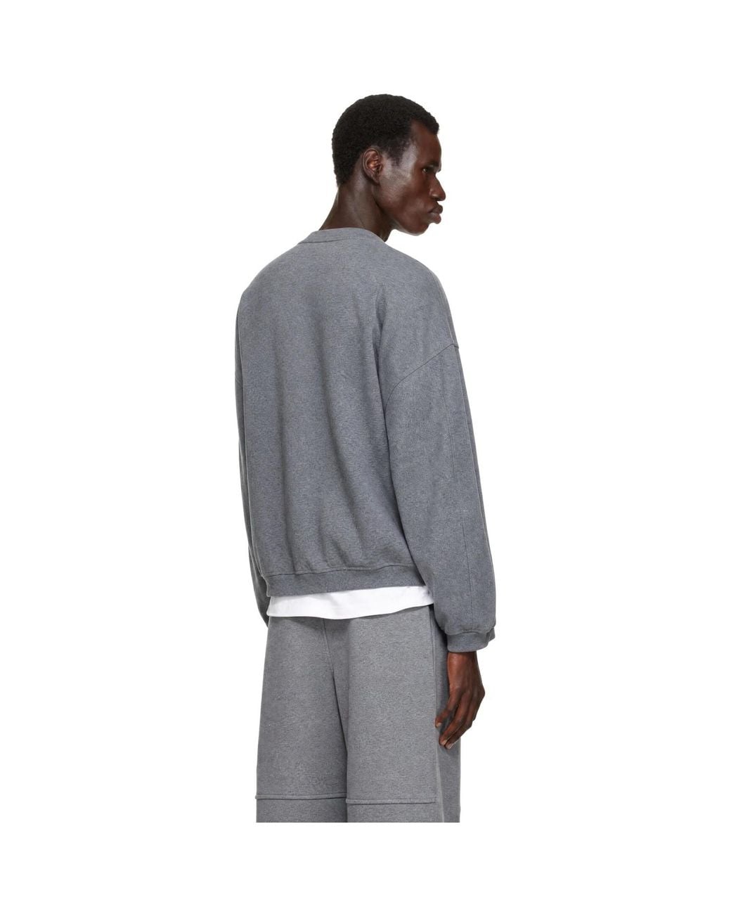 Alexander Wang Gray Oversized Logo Print Sweatshirt for men