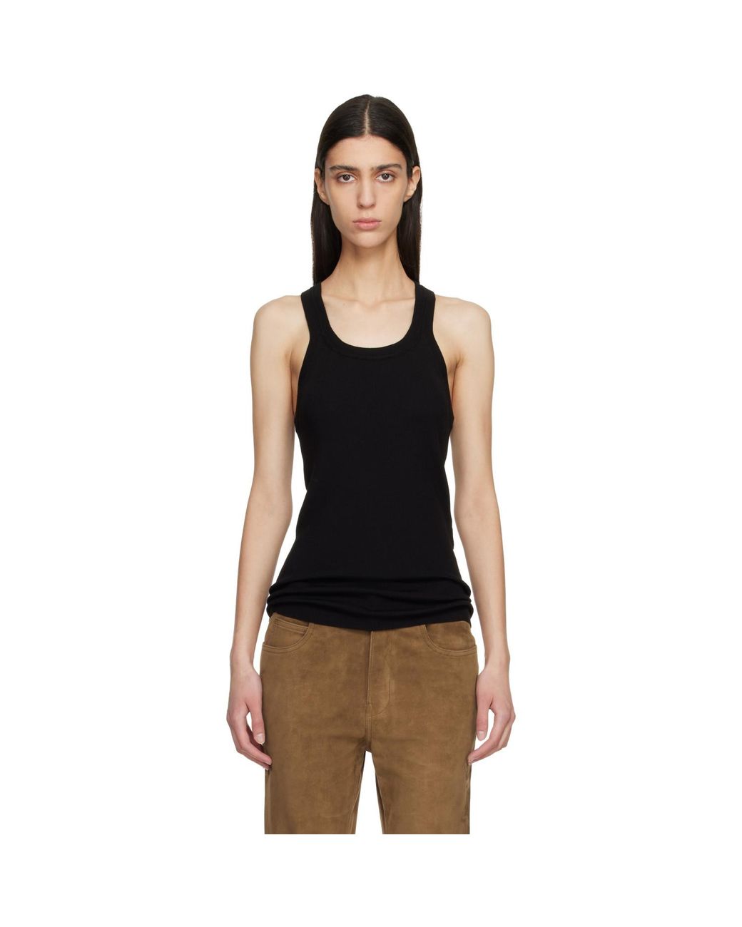 Tom Ford Black Fine Merino Rib Tank Top
