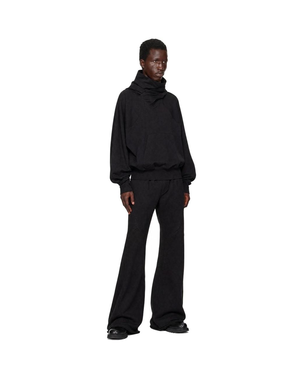 Julius Black Cotton Dry Flared Sweatpants for men