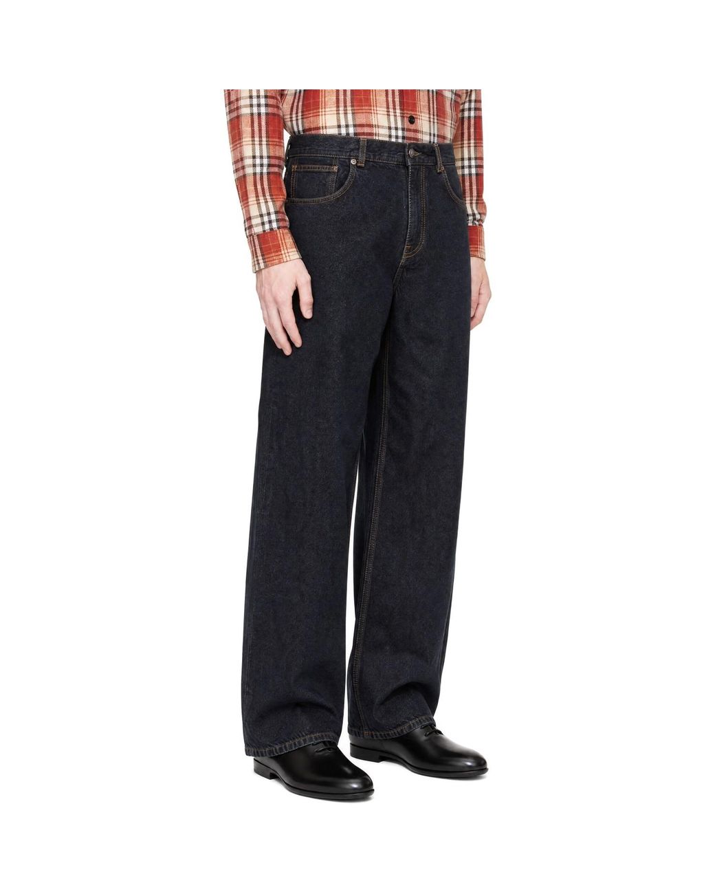 Palm Angels Blue Palm Stamp 5-Pocket Jeans for men