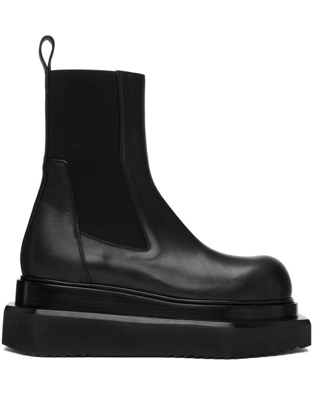 Rick Owens Leather Black Beatle Turbo Cyclops Chelsea Boots for Men | Lyst
