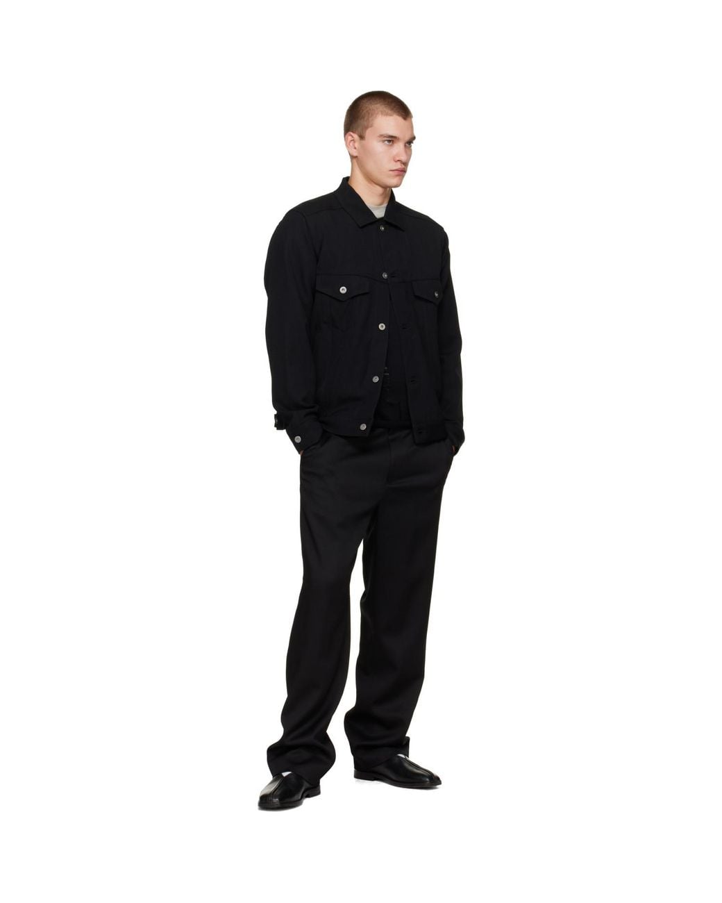 Comme des Garçons Black Woollen Trucker Jacket for men