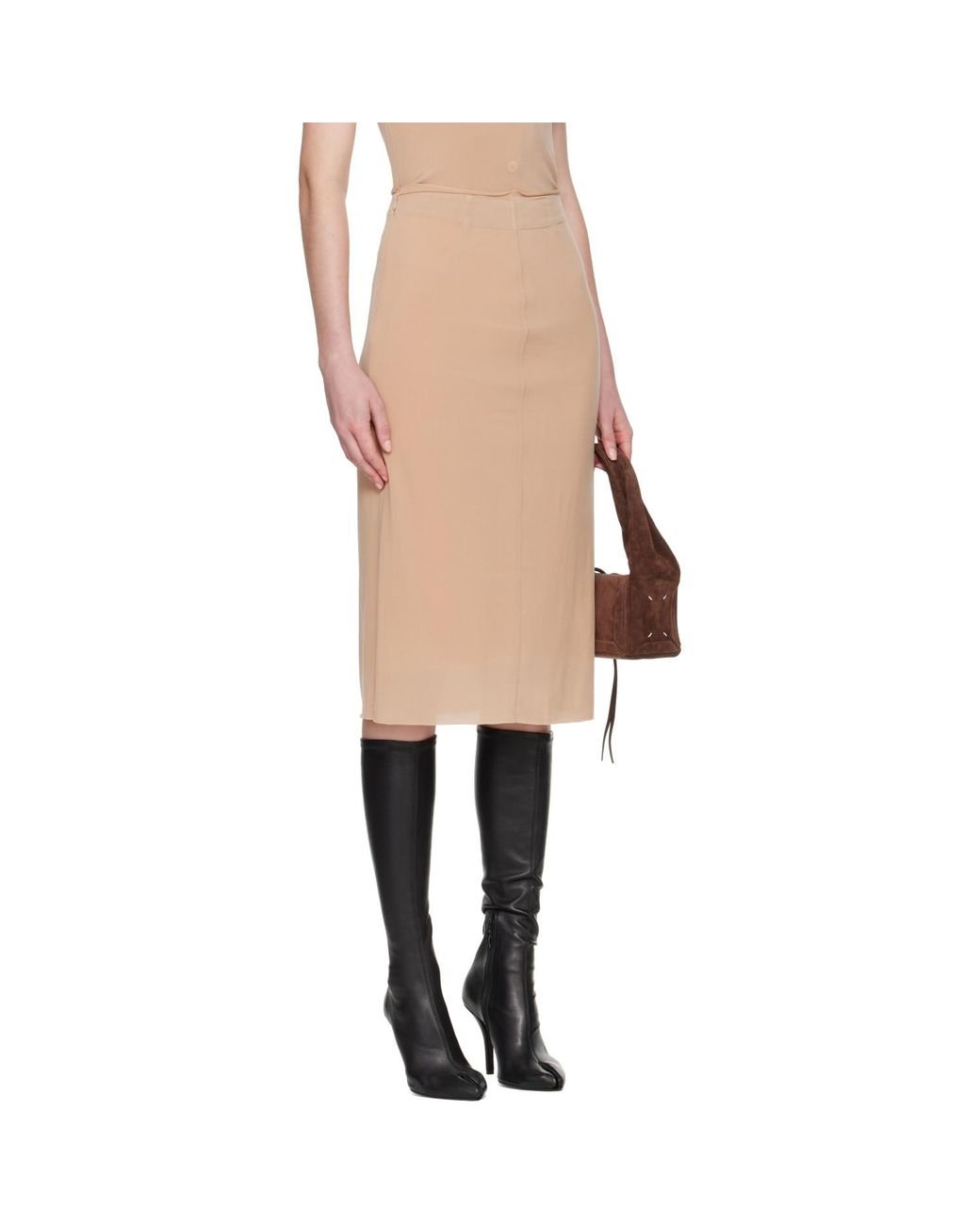 Maison Margiela Natural Fusion Jersey Midi Skirt
