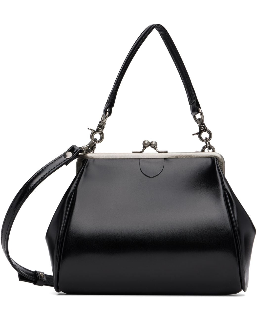 Y’s YOHJI YAMAMOTO CUIR LEATHER HAND BAG OIL SOFT LEATHER CURVED METAL CLASP BAG – THE SHOP YOHJI YAMAMOTO