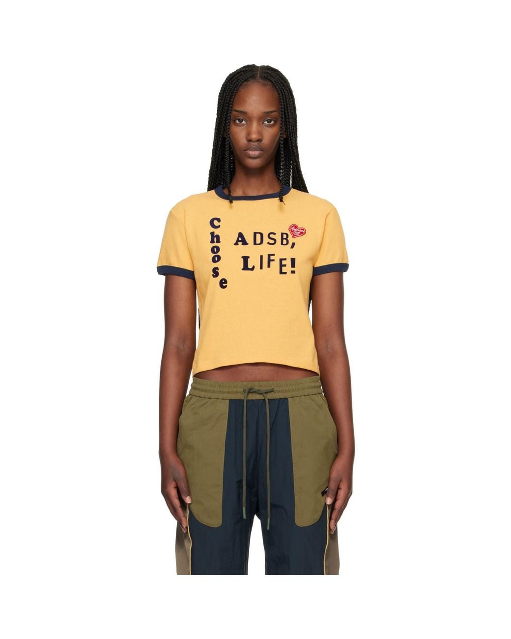 ANDERSSON BELL Orange 'Adsb' Flocking Baby Ringer T-Shirt