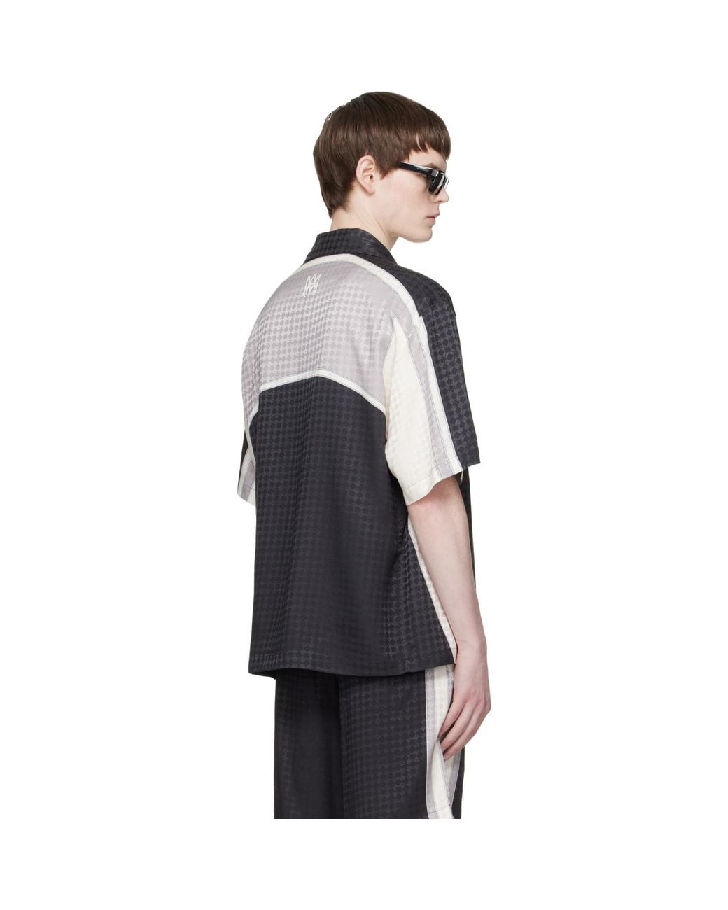 Amiri Black Ma Quad Panel Oversized Camp Shirt for men