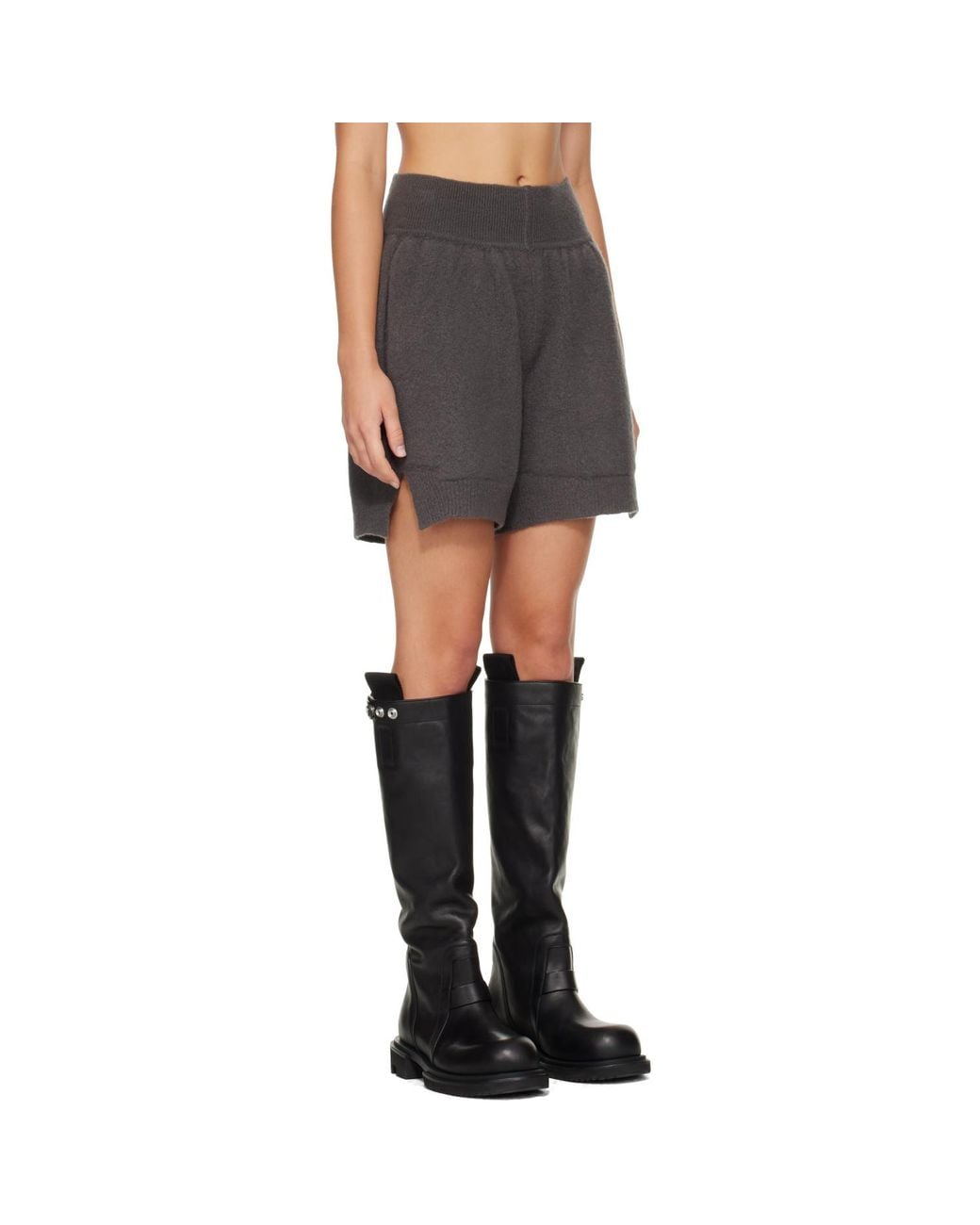 Rick Owens Gray Tower Cashmere Shorts