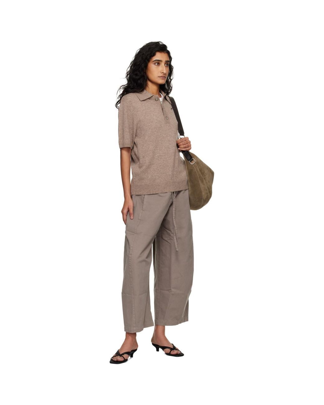 Entire studios Brown Short Sleeve Knit Polo