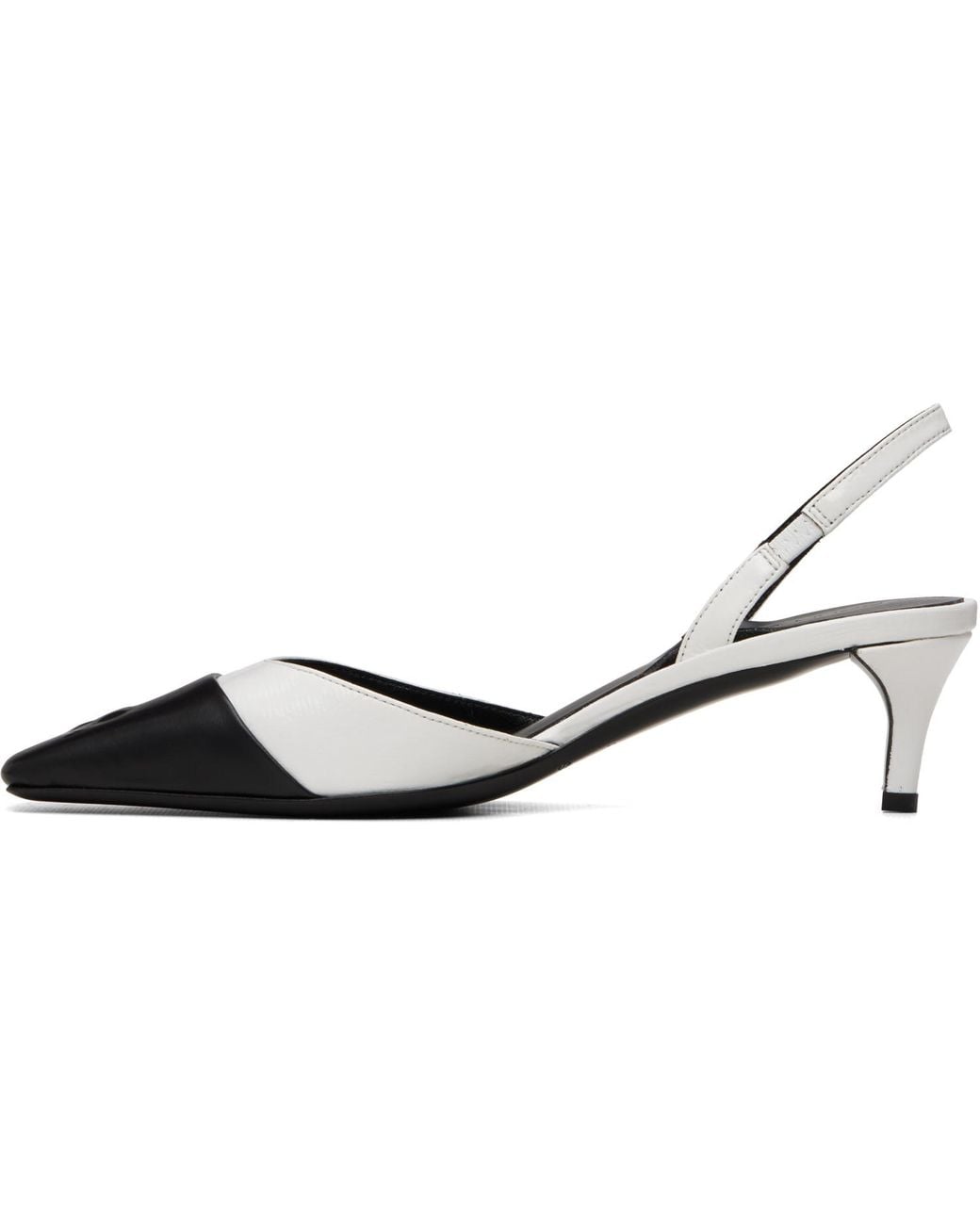 Courreges Metallic Vinyl Toe Cap Slingback Heels