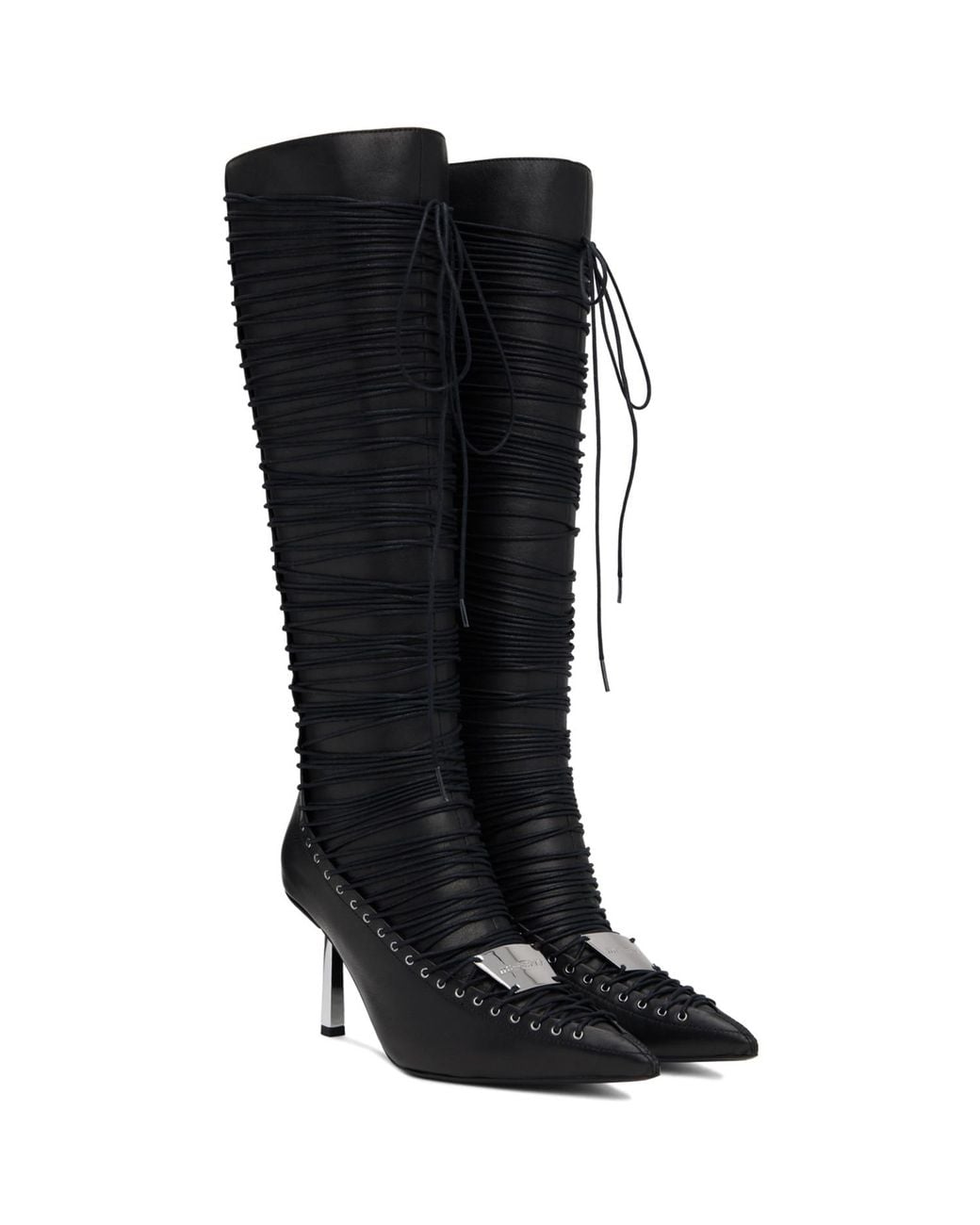 M I S B H V Black High Heel Anastazja Knee Boots