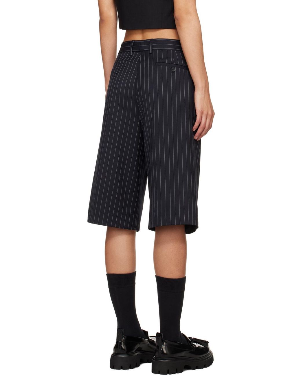 【関税込み】MSGM ブルー ストライプ ショートパンツ MSGMのブルー ストライプ ショートパンツがセール中