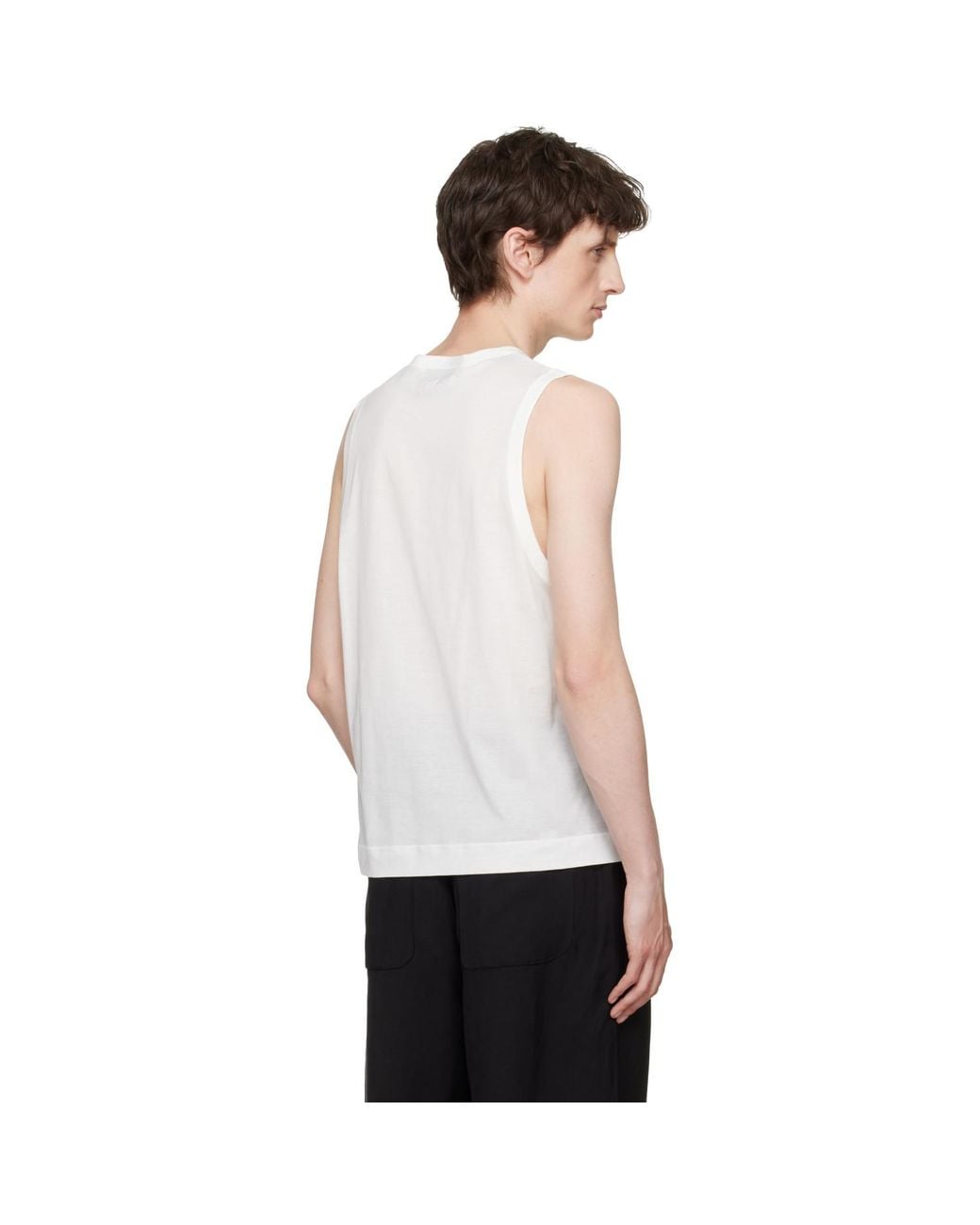 AMI White Off- 'Ami De Coeur' Classic Fit Tank Top for men