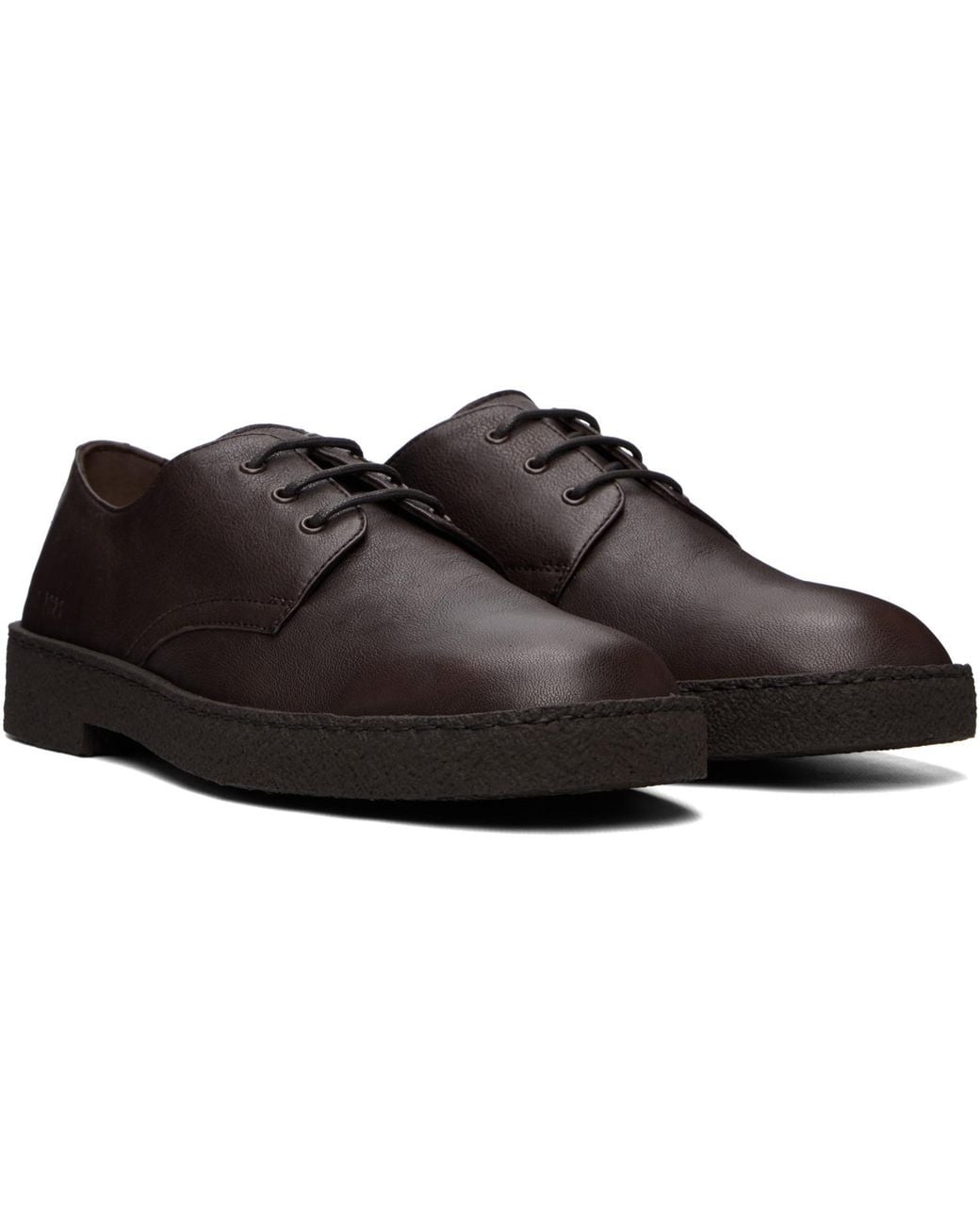 Common Projects Brown Leather Rubber Sole Derbys for men