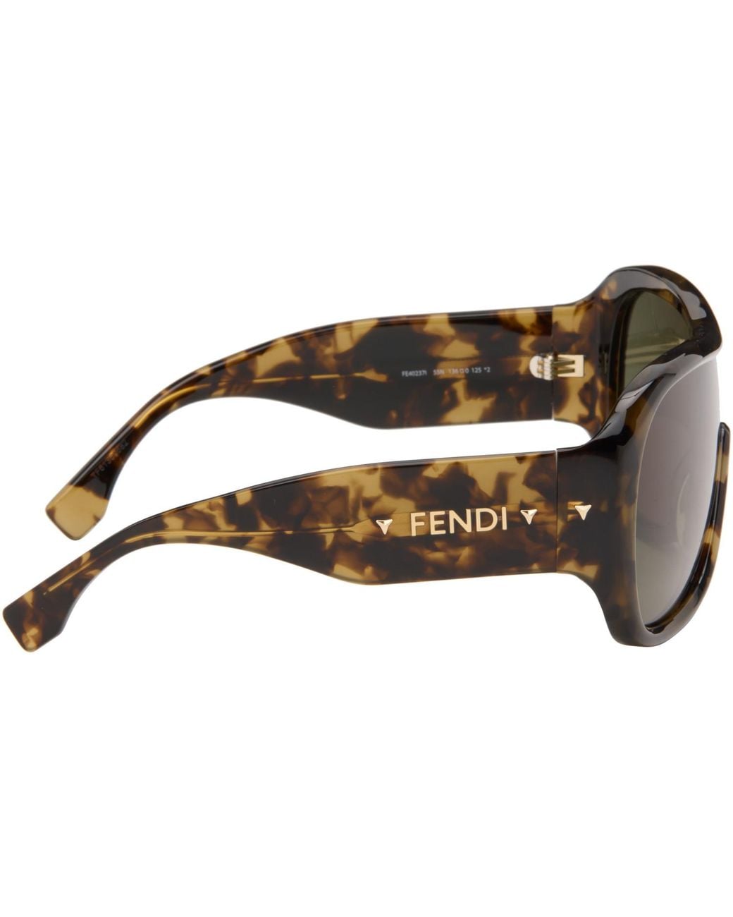 Fendi Gray Tortoiseshell Screen Sunglasses for men