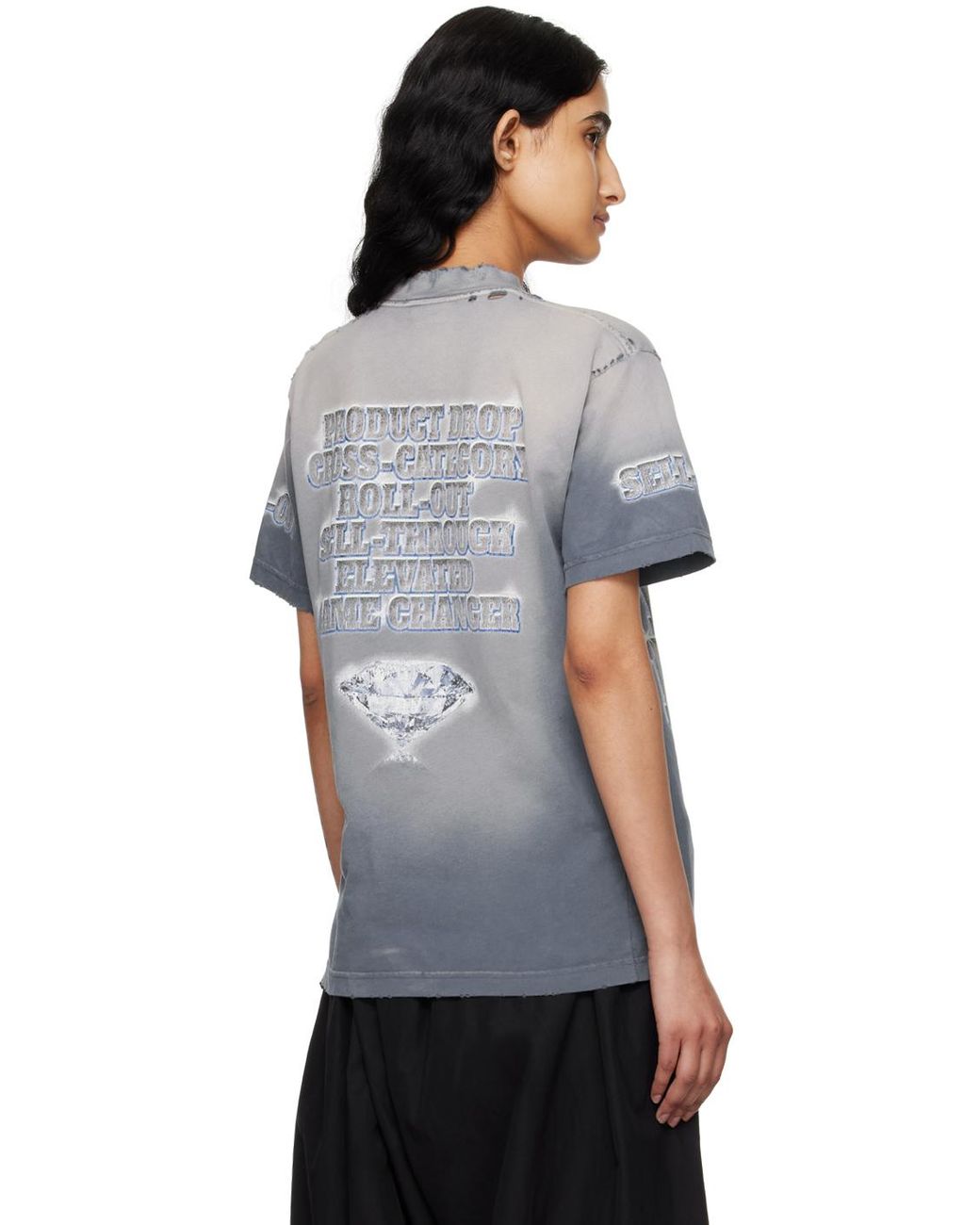 balenciaga see buy nowデザインTシャツ Balenciaga ブルー&グレー See Now Buy Now Tシャツ ブラック | Lyst
