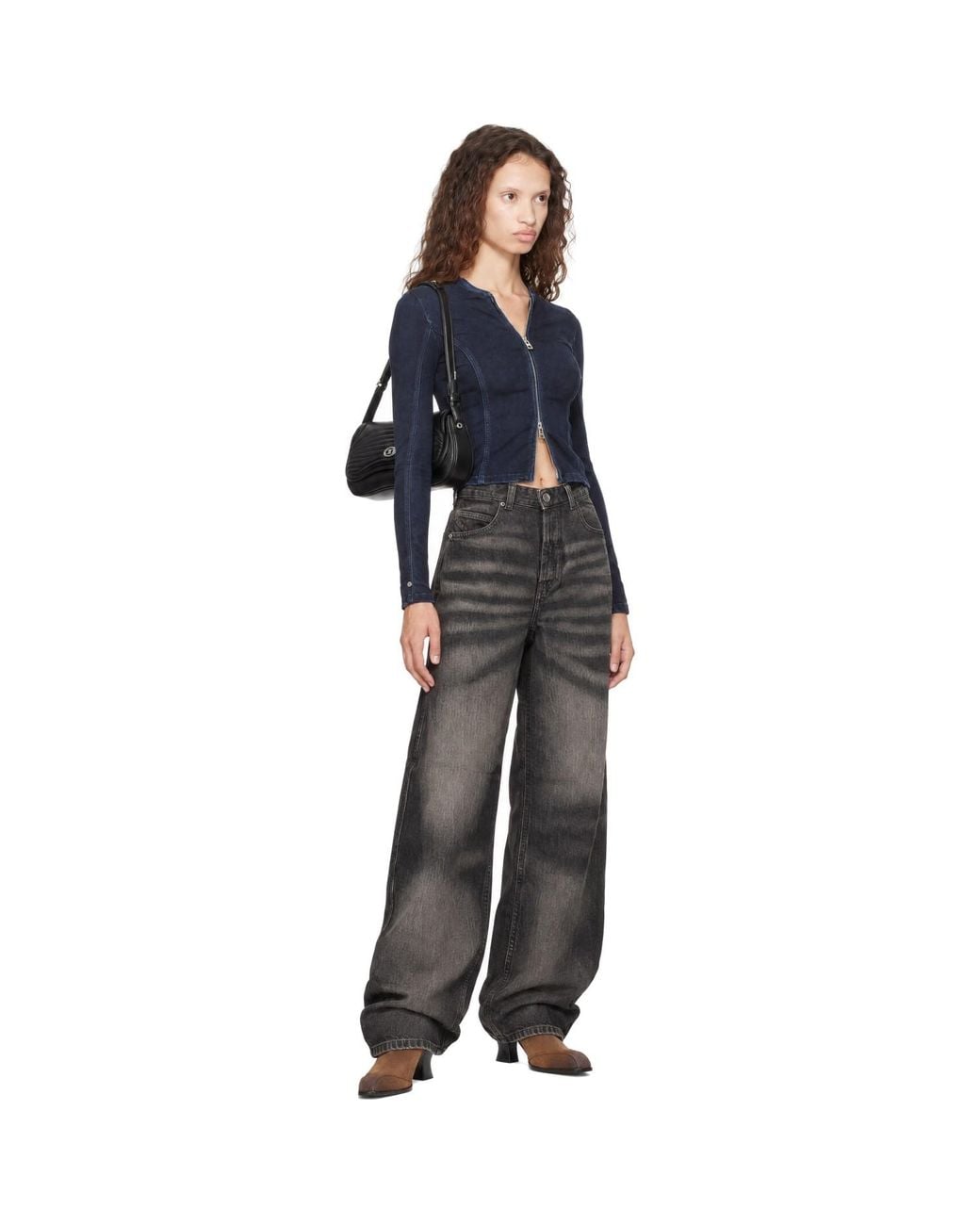DIESEL Black Relaxed High Waist 1987 D-Khelz Jeans