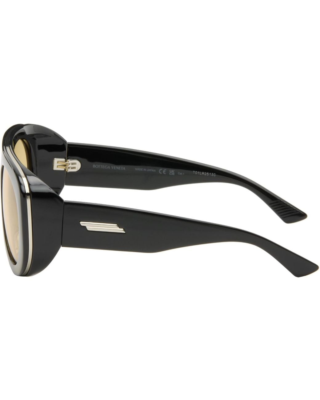 Bottega Veneta Black Osservatorio Aviator Sunglasses for men