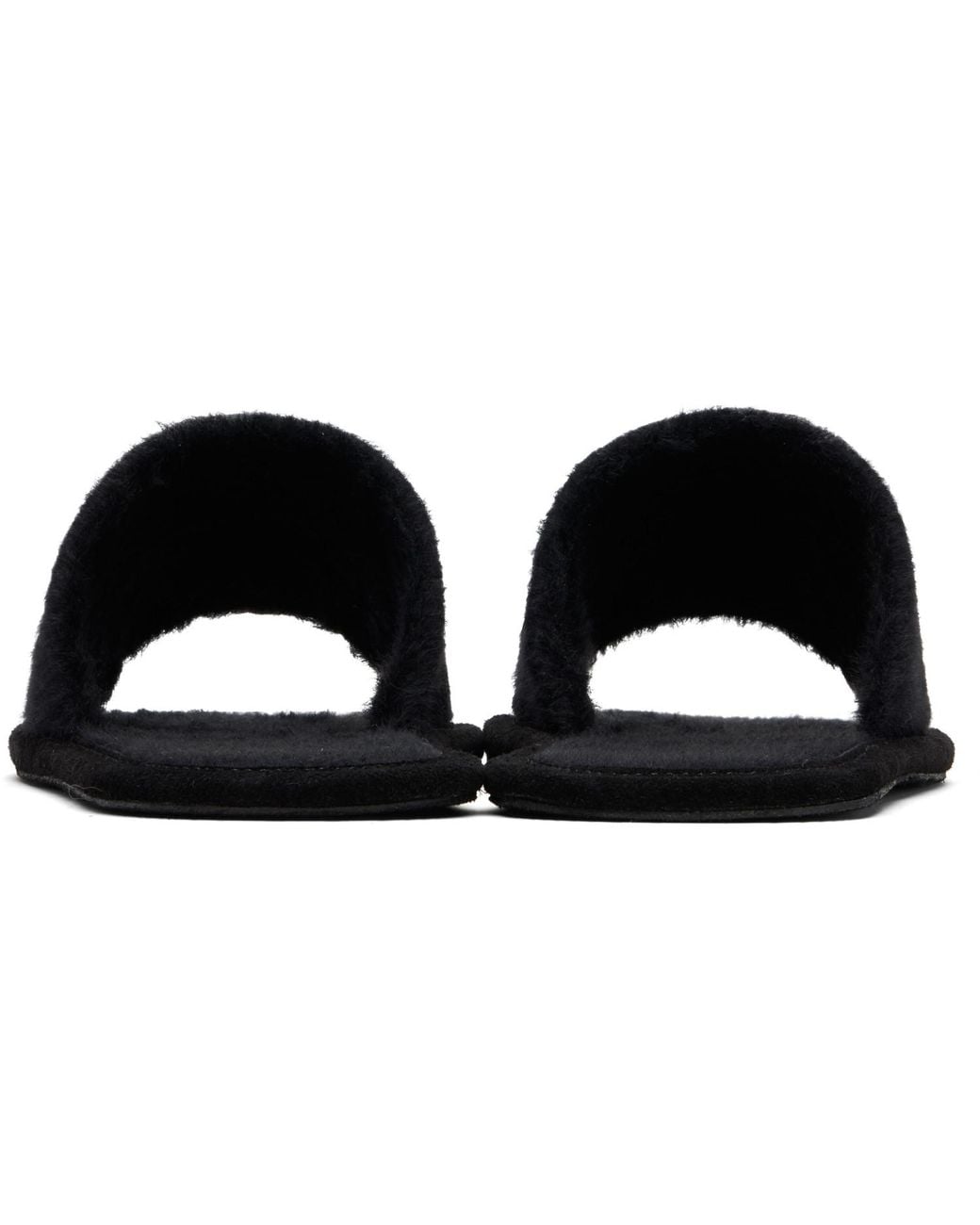 Lauren Manoogian Black Suri Brushed Slippers