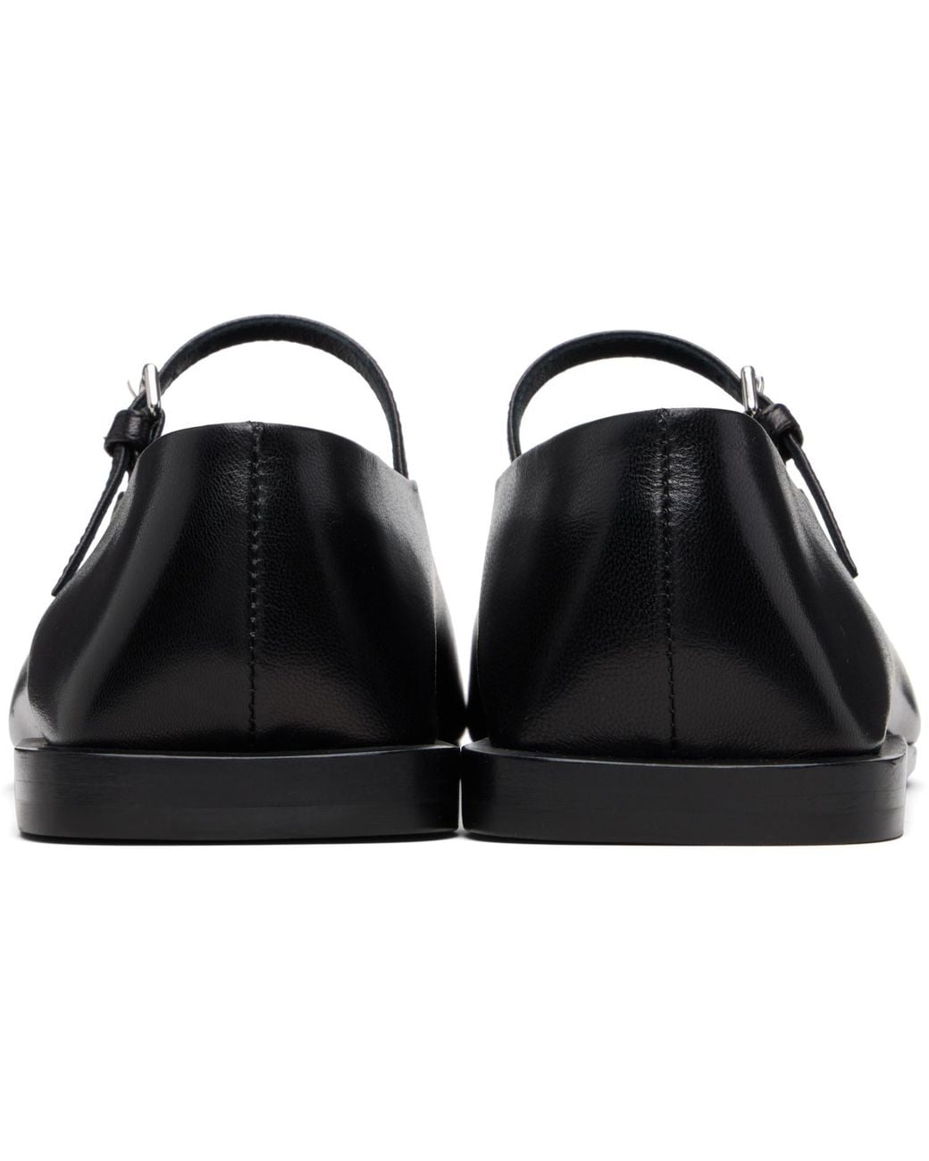 Jil Sander Black Buckle Strap Ballerina Flats