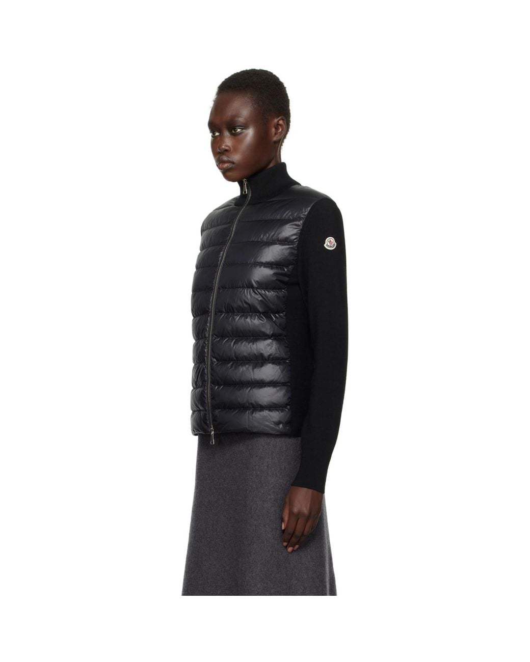 Moncler Black Wool Down-Filled Quilted Jacket