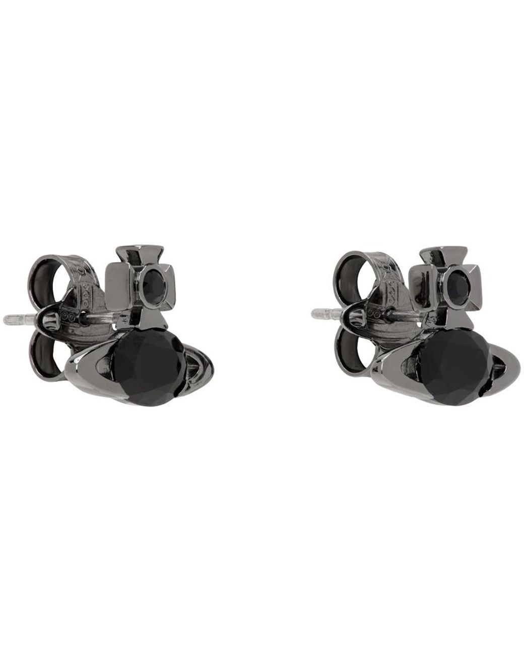 Vivienne Westwood Gunmetal Allie Earrings in Black for Men