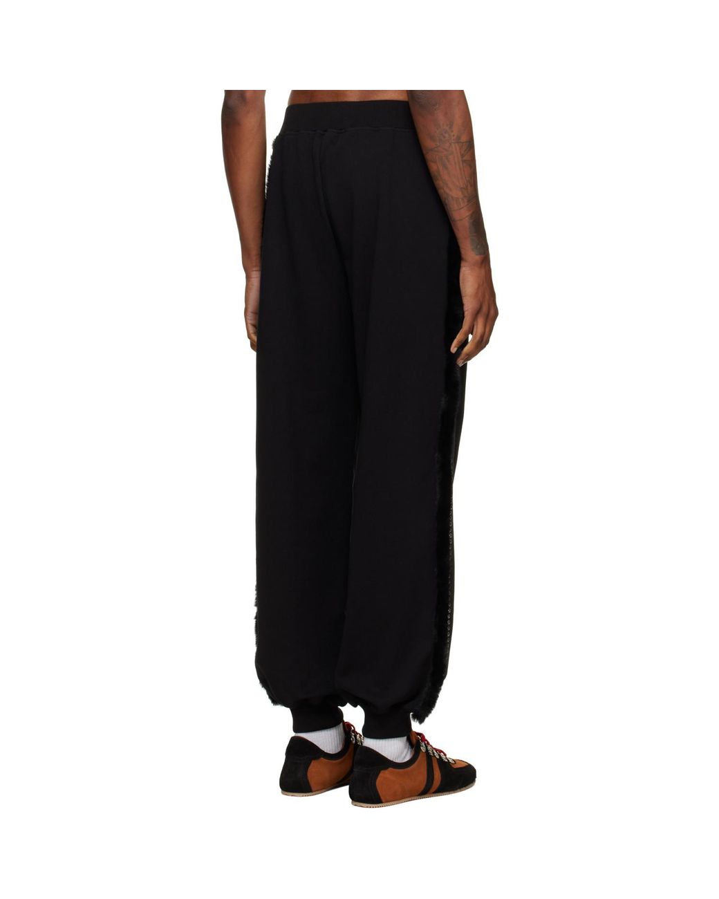 Chopova Lowena Black Fuzzy Pearl Sweatpants for men