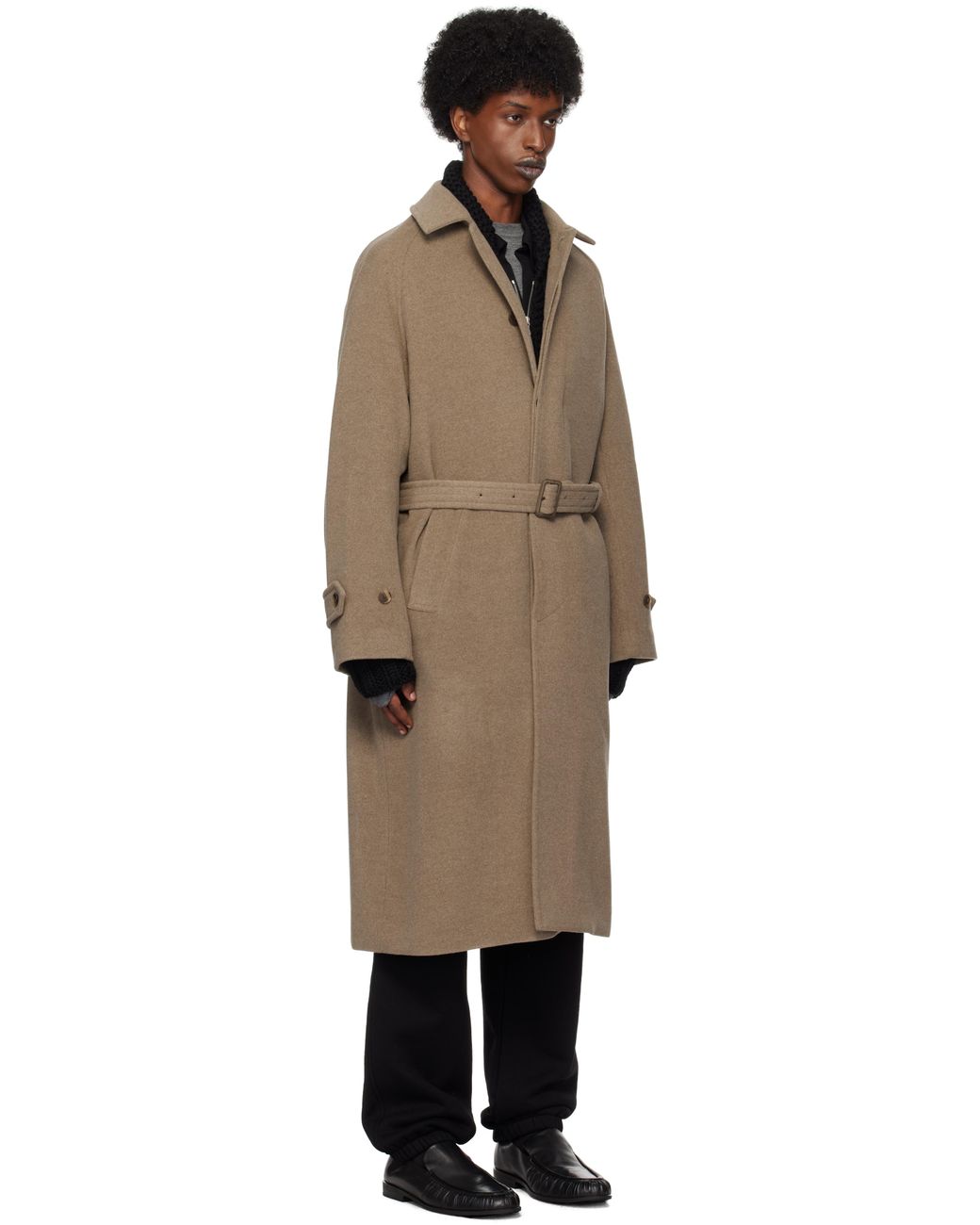AURALEE Mosser Soutien Collar Coat in Black for Men | Lyst UK