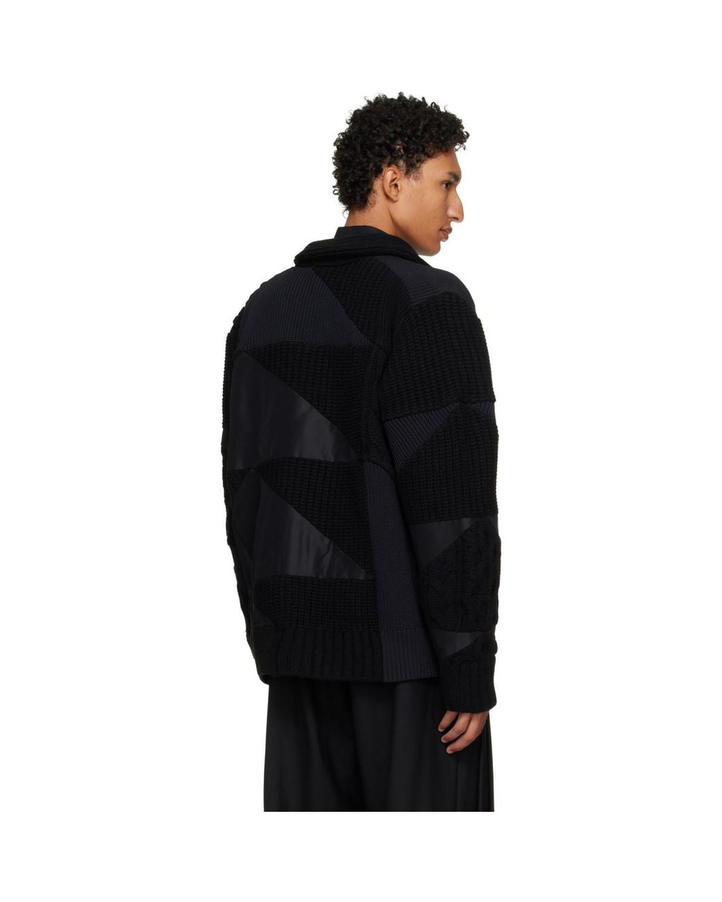 Sacai Black A.P.C. Edition Quilts Knit Blouson Jacket for men