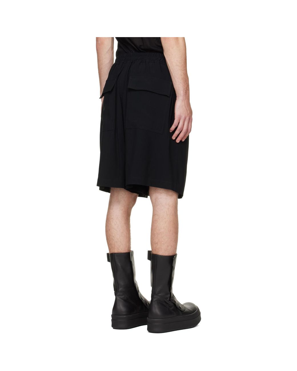 Rick Owens Black Tower Faun Shorts for men
