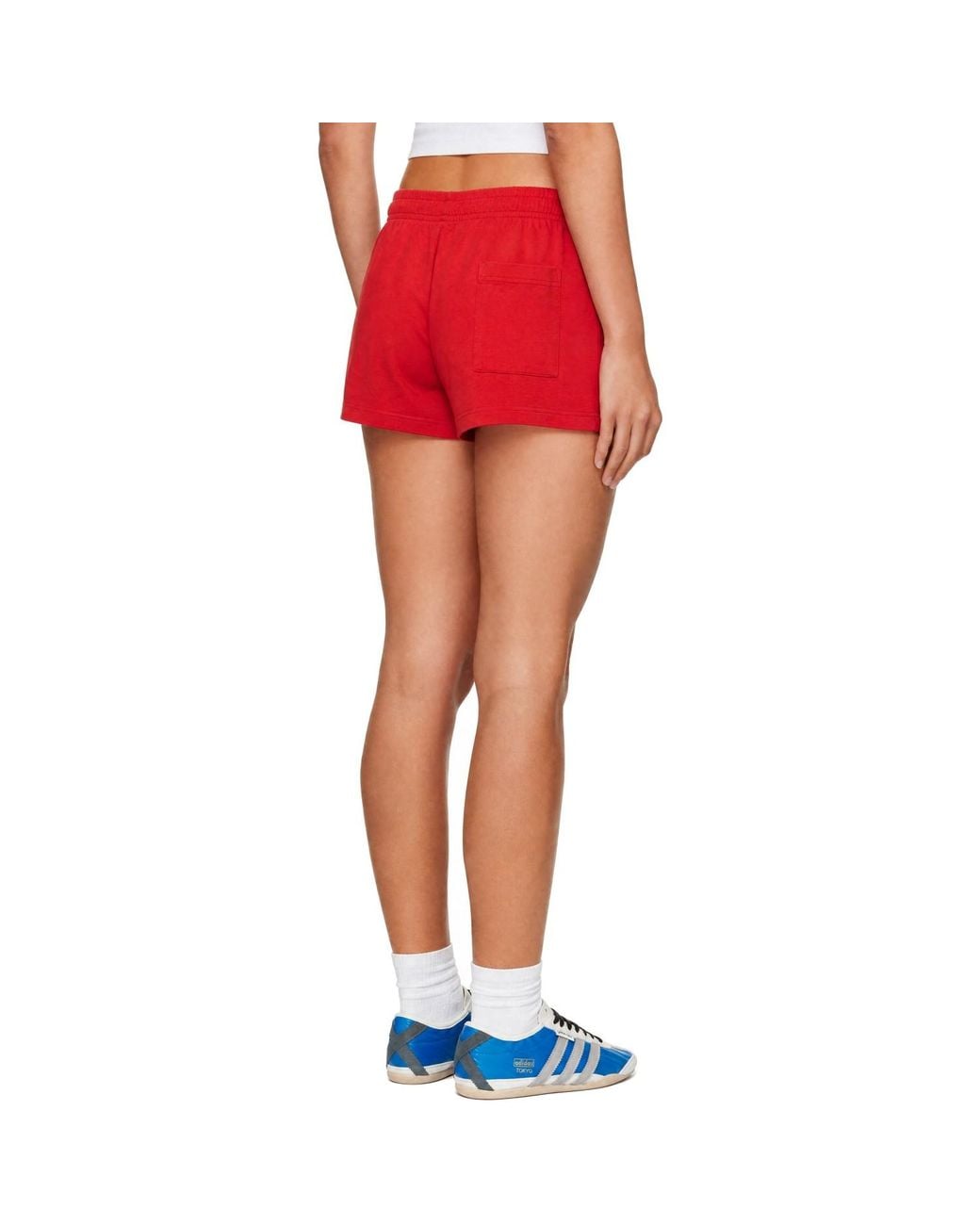 Sporty & Rich Red 'New York' Ivy Disco Shorts