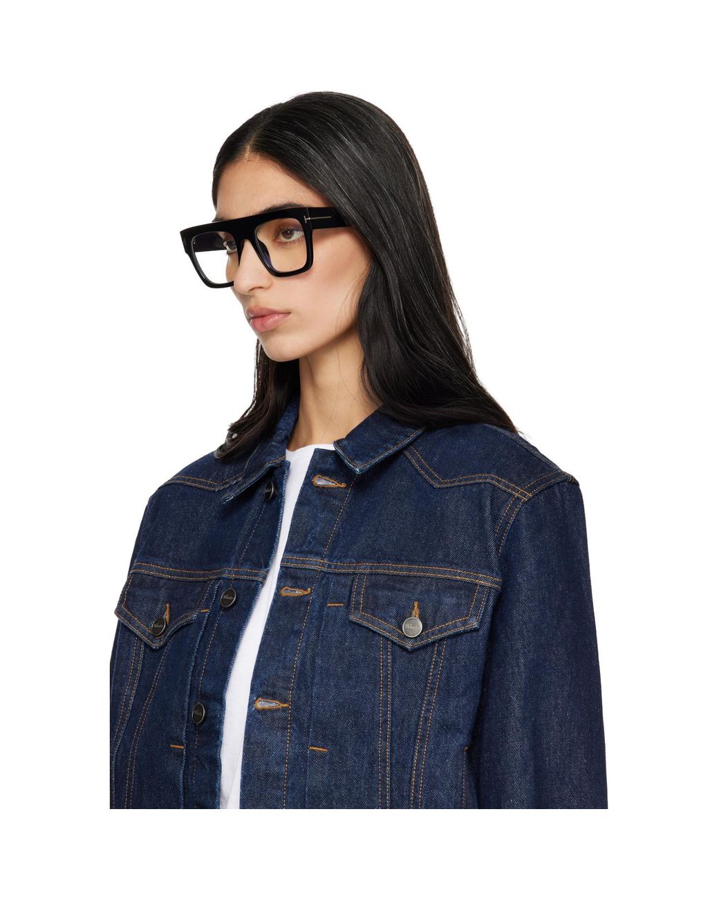 Tom Ford Black Icon Block Square Light Glasses