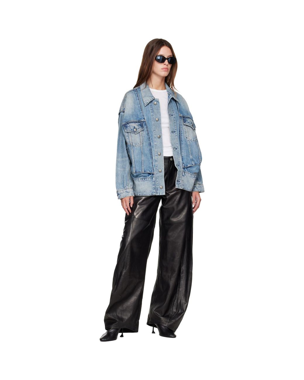 R13 Blue Roxy Moto Denim Jacket