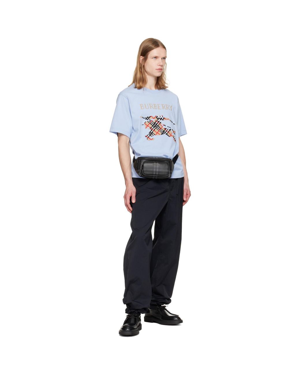 Burberry Black City Check Belt Bag for men