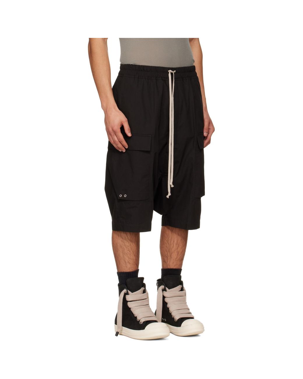 Rick Owens Black Temple Pods Cargo Shorts for men