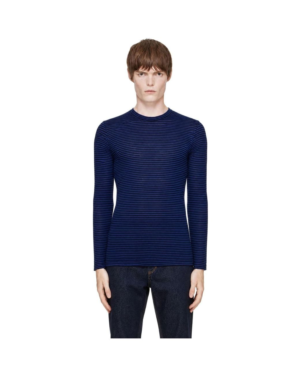 Isabel Marant Blue Leighton Linen Long Sleeve T-Shirt for men