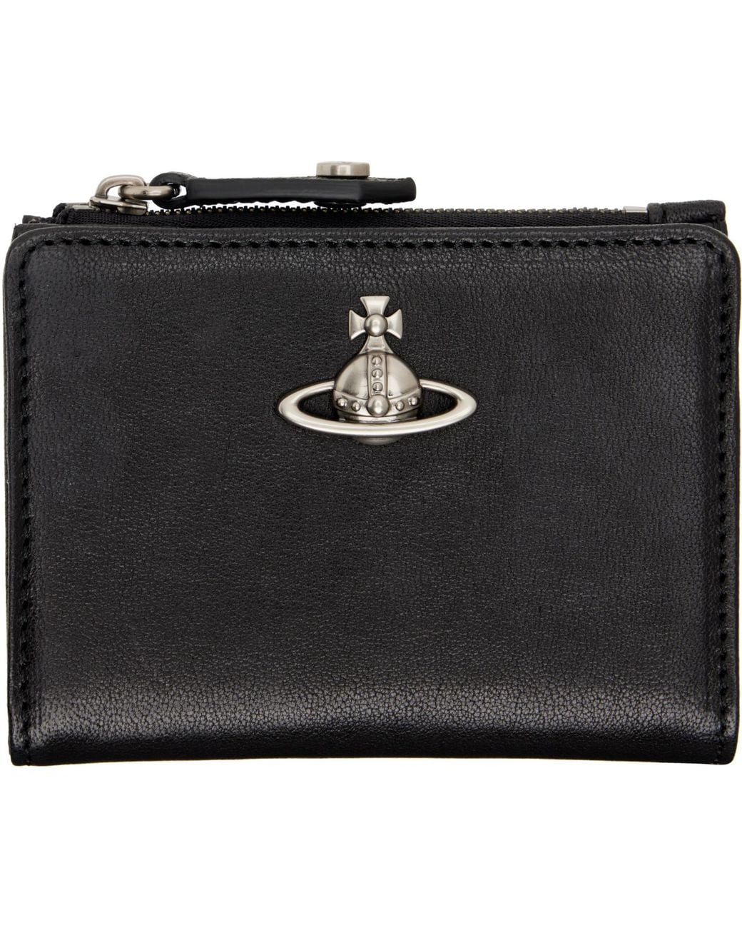 Vivienne Westwood Black Slim Flap Card Holder for men